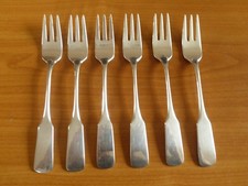WMF - SATURN - 6 Kuchengabeln -  15,5  cm - versilbert 90