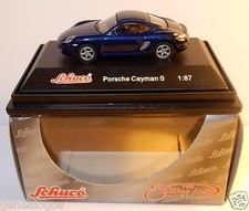 MICRO METAL DIE CAST SCHUCO HO 1/87 PORSCHE CAYMAN S DUNKELBLAU METAL IN BOX