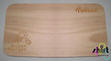 HB 56 Guten Morgen Name Holzbrett Holzbrettchen Lasergravur Frühstücksbrettchen