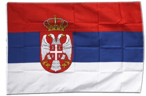 Serbien mit wappen banner - serbien,