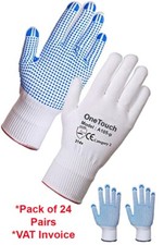 24 Paar PVC GEPUNKTET Nylon Arbeitshandschuhe PICK PACKER GO Sicherheit Grifftechnik