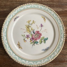 KPM Kurland Teller 19,5cm Dekor 74 mintgrün Gold Blumen Schmetterlinge alte Form