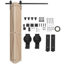 Schwarz Stahl Bi-Folding Schiebetür Scheunentor Hardware Kit 152,2 cm