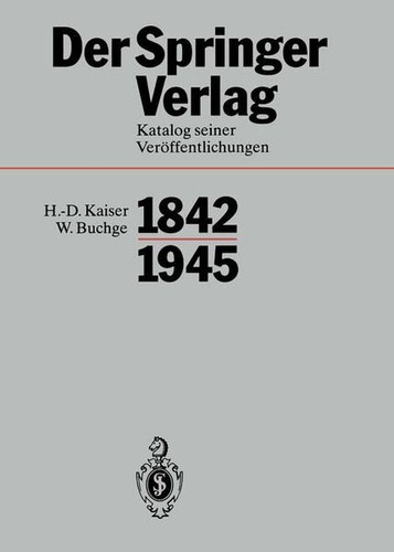 Der springer verlag katalog - springer-verlag:,