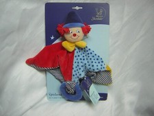 STERNTALER Schmusetuch CLOWN HARLEKIN rot blau weiß gestreift VINTAGE  *NEU+OVP*