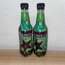 2x 2014 Rockstar SuperSours Green Apple Energy Drink Germany Bottle Collection