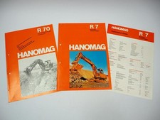 Hanomag R7 Raupenbagger + Ausrüstungen 3x Prospekt ca. 1974