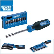 19tlg Schraubendreher & Multi Bit Set PZ PH TX Magnethalter + Koffer Draper 04497