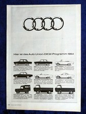 DKW Programm, originale Werbung aus 1963  mit Munga, 1000 SP, F 102, F12....