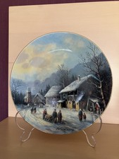Wandteller / Sammelteller, Tirschenreuth Porzellan "Abendstimmung im Dorf"