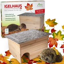 Igelhaus Gardigo® Holz XXL Winterquartier Hütte Wetterfest Futterhaus Winter