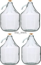 4 STÜCK Gärballon Flasche Glasballon Weinballon Glas Ballon  Glasflasche 5L NEU
