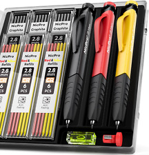 Tischler Bleistifte Set, 3 Solide Zimmermannsbleistifte Mit 39 Ersatzminen Und A