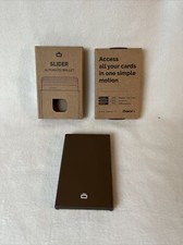 H049 - ÖGON Aluminium Kartenetui - SLIDER Kreditkartenetui - Metall Holz - Neu