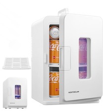 NORTHCLAN Mini Kühlschrank 15L 2in1 Kühl & Heizfunktion 12V/220V Auto Büro Weiß