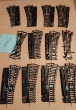 11 x Weichen und 1 x Kreuzung Spur TT 1:120 Guter Zustand. BTTB, Zeuke.