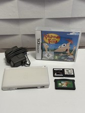 Nintendo DS Lite Weiß USG-001 Konsole 4 Spiele Voll Funktionsfähig Scharnier