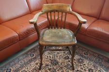 Antik Stuhl Leder Sessel Massivholz Büromöbel Gebraucht TOP Zustand Bürostuhl