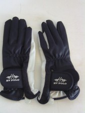 HV Polo Kinder Reithandschuhe  Kunstleder schwarz weiß Gr. XS  6 - 8 Jahre