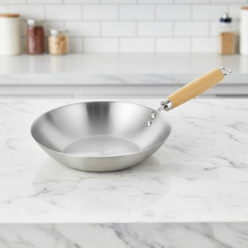 Edelstahl wok unbeschichtet - edelstahl,
