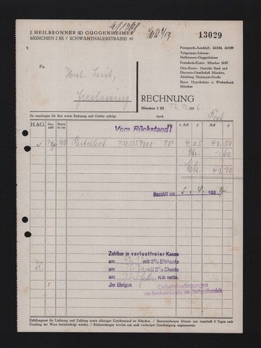 München rechnung 1936 - rechnung, 1936,