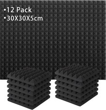 12x Raum Akustik Schall Dämmung Schaumstoff Schallschutz Matten Selbstklebend~