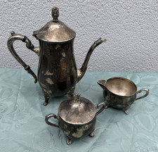 Antik Versilbertes Teeservice 3 teilig