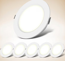 LED Decken Einbau Spot Lampe Leuchte 6er Set Kunststoff weiß 11,7 x 2,5 cm