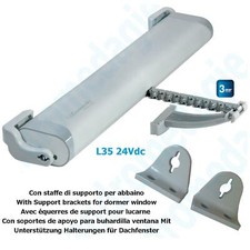 LIWIN 350N 24V GRAU + GAUBEN KLAMMEM GRAU Dachfenstermotor Kettenmotor