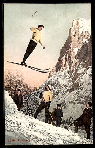 Ansichtskarte skispringer beim - ansichtskarte,