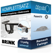 BRINK Anhängekupplung starr und TOWTEC E-Satz 13polig für Renault Twingo 93- AHK