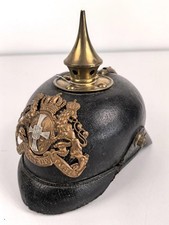 Bayern, Pickelhaube für Mannschaften in einem Landwehr Infanterie Regiment. Unvo