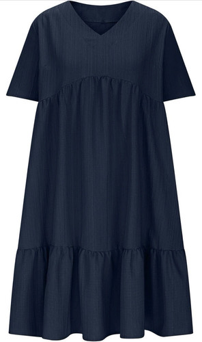Damen midi stufenkleid - midi, schwarz