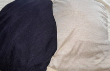 ?2 dünne durchsichtige Jersey Mix Stoffe Meterware  creme blau über 13m ??