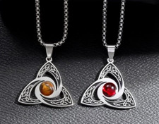 EDELSTAHL *** Anhänger keltischen Knoten Dreieck Triqueta Triskele Kette