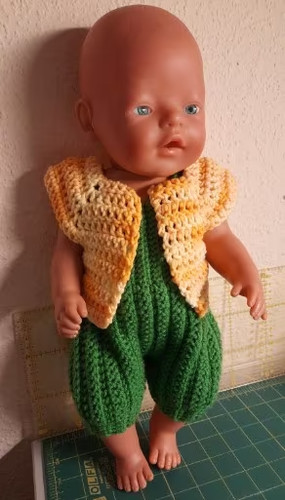 Puppenhose weste grün - puppenhose,