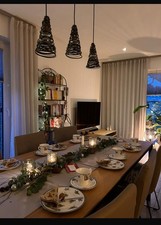 Design Esszimmer Lampe Aus Metall Drähten geformt Grau Braun