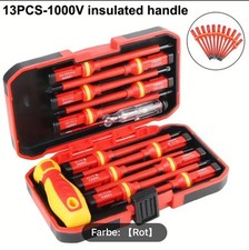 13tlg VDE Isoliert Elektriker Schraubendreher Set 1000V Schraubenzieher Werkzeug