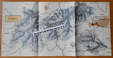 Nostalgie Faltkarte TIROL Plan Poster Wandbild Dekoration 27/54 cm