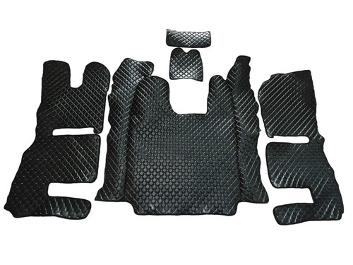 Schwarze öko leder matten - schwarze, Öko-leder-matten
