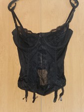 Schwarzes Damen Oberteil Corsage BH von C&A Größe 80 B Spitze 100 % Nylon