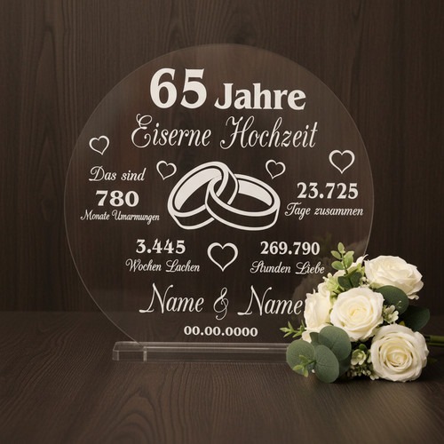 Gravur aufsteller 65 jahre - aufsteller,