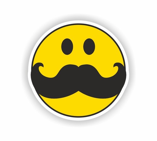 Smiley schnurrbart aufkleber - smiley,