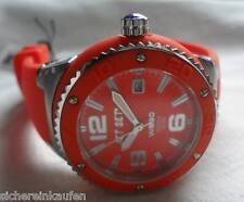 kräftige Jet Set Unisex-Uhr SILIKON ORANGE: wasserdicht Schraubkrone #5345o