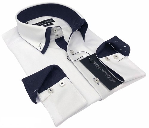 Herren hemd weiß dunkelblauer - herren,