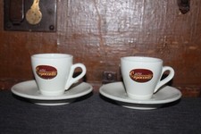 2 ACF Espresso Tassen Unterteller Caffe Capoccetti Tulpenform dickwandig beige
