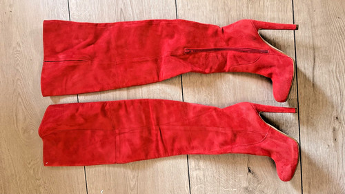 Italienische rote velourleder - italienische,