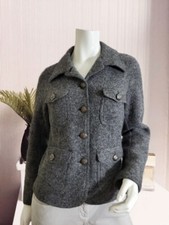 Sandra Pabst Damen Designer Wolljacke Military Design Wollblazer grau Größe 42