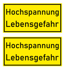2x Aufkleber Hochspannung