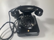 W48 m T Telefon KRONE analoger Fernsprecher vintage Bakelit schwarz